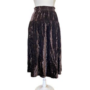 Joseph: Brown Crushed Velvet Maxi Skirt S